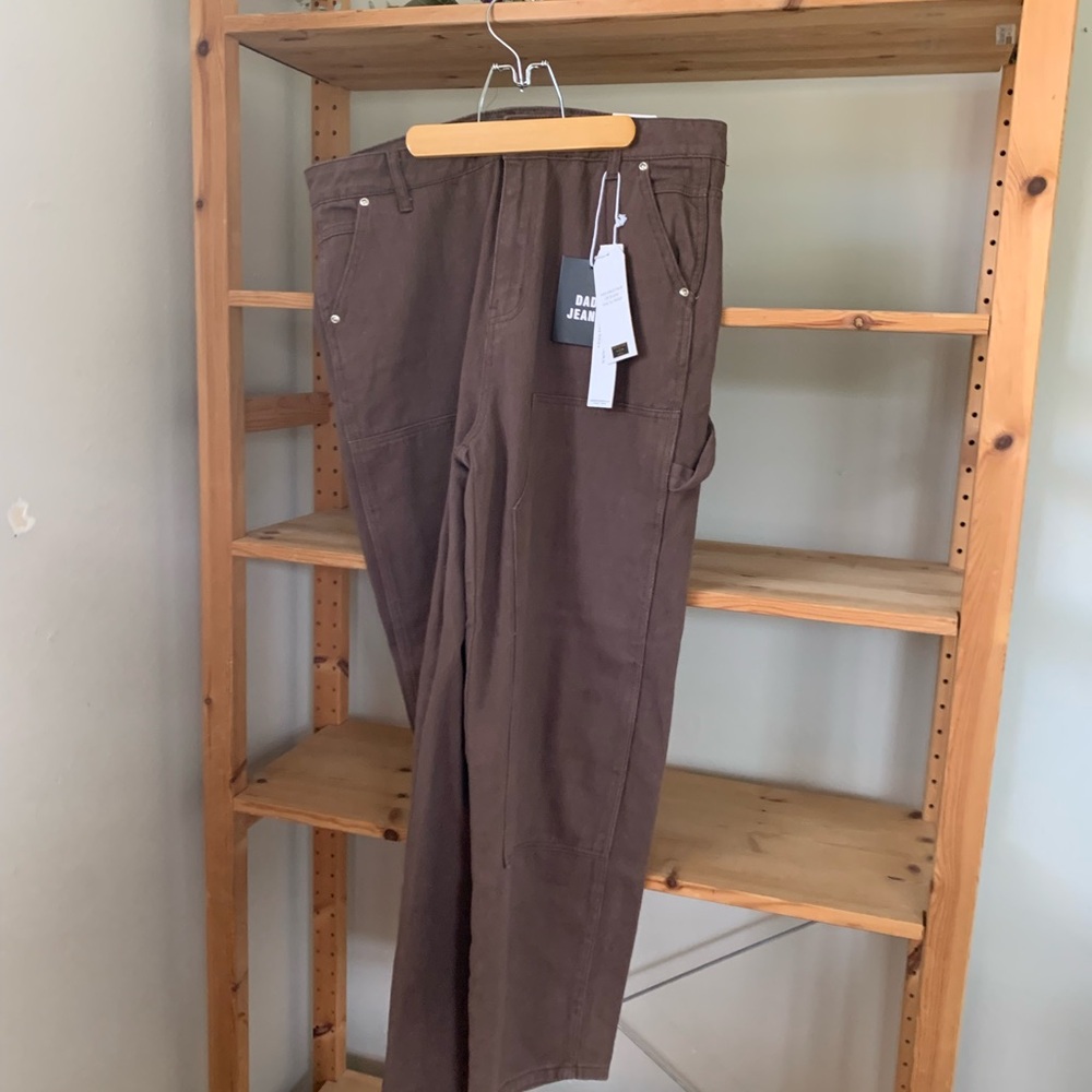 Size 13 brown monkey ride dad jeans.